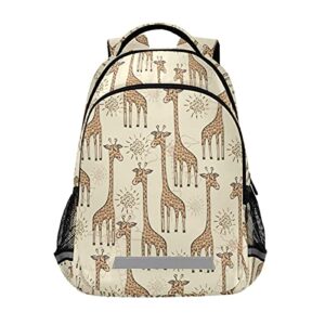 mnsruu school backpack with chest strap, animal cute giraffe laptop backpack, travel hiking backpack for boys girls, rucksack, knapsack one size