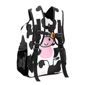 zaaprintblanket Personalized Cow White with Text Name Casual Bags Waterproof Backpack for Unisex Adult Gift