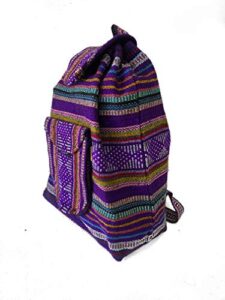 pinzon , unisex , large ,backpack , woven , canvas , drawstring , festival wear , mexico , mexican made , foldable , daypack ,weekend bag , beach bag ,bohemian , mexico , school backpack