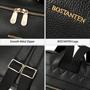 BOSTANTEN Leather Laptop Backpack for Women 15.6 inch Computer Bag College Shoulder Bag Casual Daypack Travel Bag