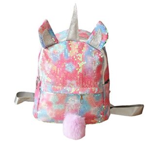 mayebridge cute small unicorn backpack with kawaii plush pendant for girls teens,mini backpacks (red unicorn)
