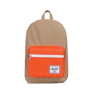 herschel pop quiz backpack, kelp/vermillion orange, classic 22l