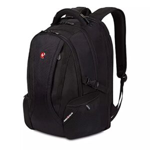swissgear scansmart laptop backpack, fits most 16″ notebook computers, swiss gear outdoor, travel, school bag bookbag, black color