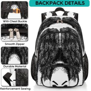 African American Afro Backpacks Large Capacity School Bookbag Laptop Daypack Fits Students AdultTeens Girls Boys