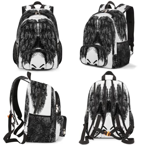 African American Afro Backpacks Large Capacity School Bookbag Laptop Daypack Fits Students AdultTeens Girls Boys