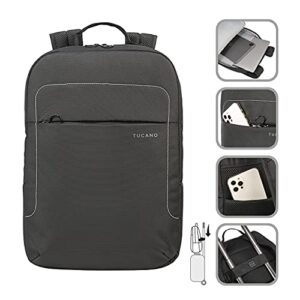 TUCANO LUP Ultraslim light backpack durable technical fabric for 15.6 in laptops, MacBook Pro 16 in - Black