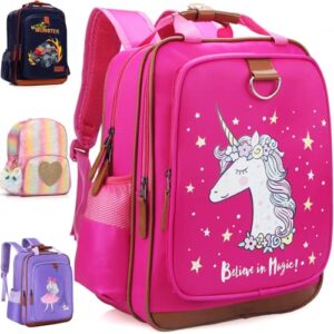 jojookids kids backpack for girls unicorn backpack for school water repellent | backpacks for elementary or kindergarten | pink school bag 15” school backpack