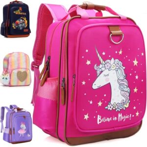 JOJOOKIDS Kids Backpack for Girls Unicorn Backpack for School Water Repellent | Backpacks for Elementary or Kindergarten | Pink School Bag 15” School Backpack