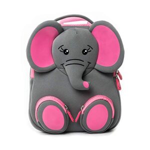 cocomilo 12″ cartoon 3d cat toddler backpack for kids waterproof preschool baby bag for boys and girls with ant-lost leash (elephant)
