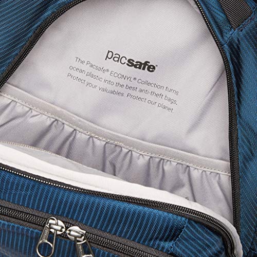 Pacsafe Metrosafe LS350 ECONYL 15 Liter Anti Theft Laptop Daypack/Backpack - with Padded 13" Laptop Sleeve, ECONYL Ocean