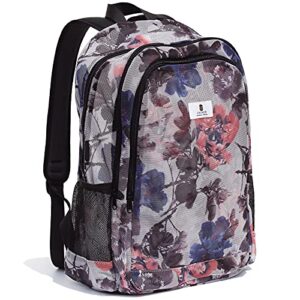 vavaer floral large mesh backpack travel laptop backpack college school computer bag beach bag multipurpose