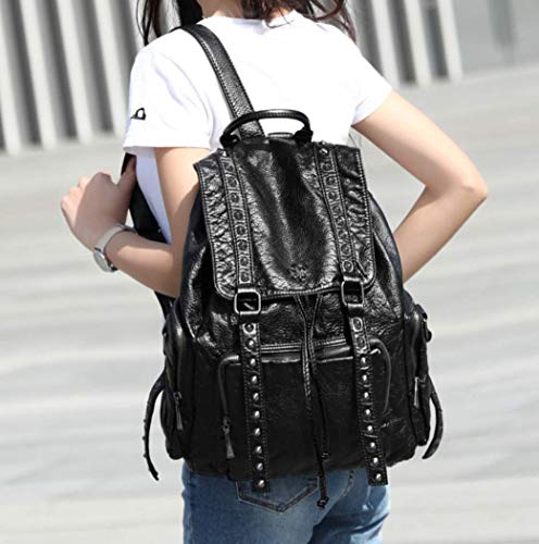 Ro Rox Iris Punk Goth PU Unisex School Uni Large Backpack