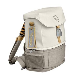 jetkids by stokke crew backpack, white – kid’s lightweight expandable bag – great for school & travel – adjustable & water-resistant – best for ages 2-7