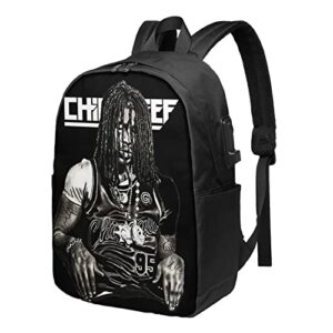 jameshevans chief popularity rapper keef extra large travel laptop backpack, college school computer bookbag with usb charging/headphone port daypack fits 17x 12 x 6.5 inch laptops bag for men women