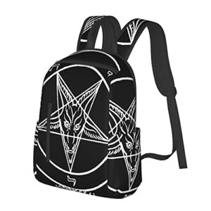 SWEET TANG Azazel Storm Goat Pentagram Satanic Logo black Backpack Students Bookbag Outdoor Daypack with Adjustable Shoulder Straps Multipurpose Backpack