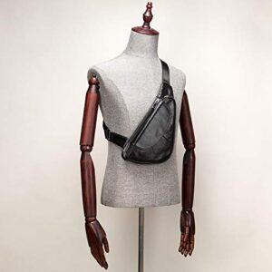 Genuine Leather Sling Bag Triangle Crossbody Bags Front Chest Day Pack One Shoulder Strap Backpack