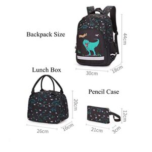 VIDOSCLA 3Pcs Cute Cartoon Prints Backpack Primary Schoolbag Outdoor Travel Daypack Elementary Student Bag Kit Knapsack for Kids