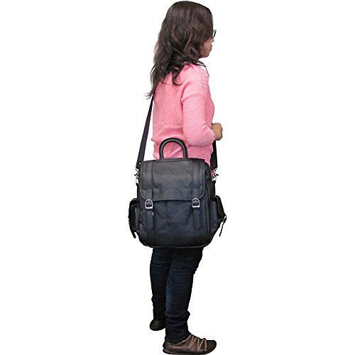 Leather Three-way Backpack - Brown (#1516-2)