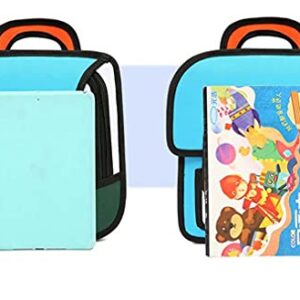 MJUNBOBU Girls Boys Jump Style 3D Backpack 16Inch 2D Drawing Anime Comic Cartoon Backpack Daypack Large (Yellow) (Blue)