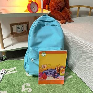 Kawaii Aesthetic Backpack School Backpack Nylon Waterproof Solid Color Backpack Teen College