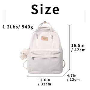 Lovely Accessories School Bag Kawaii Aesthetic Cute Back to School Backpack for Girls and Boys in 5 Colors (Black)