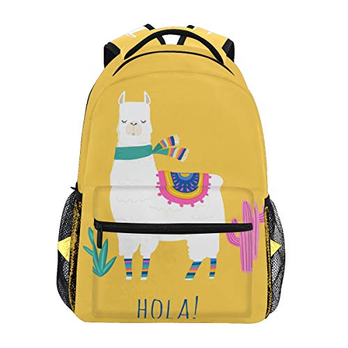 School College Backpack Rucksack Travel Bookbag Outdoor Animals (Llama)