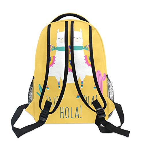 School College Backpack Rucksack Travel Bookbag Outdoor Animals (Llama)