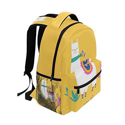 School College Backpack Rucksack Travel Bookbag Outdoor Animals (Llama)