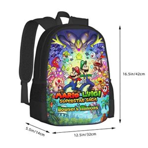 ohlcgin School Backpack For Boys Super Mar.io Backpack Unisex Cartoon Backpack For Teenagers Boys Backpack Girls Backpack School Backpack For Boys Teen Bookbags Durable Backpacks, 17inch