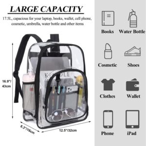 Clear Backpack Men Women Heavy Duty PVC Plastic Transparent School Backpack See Through Book bags for Teen Girls Boys