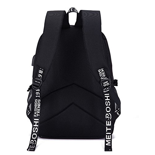 CHENMEILI SCP Printed Travel BackPack Laptop Bag College Bag Bookbag with USB Charging Port
