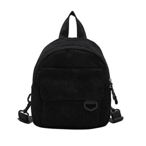 women mini backpack solid color corduroy small backpacks casual student bookbags traveling backpacks(one size,black), am1pg0hgl0us