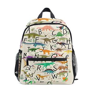 Cute Alphabet Dinosaur Toddler Backpack for Kids Boys Girls Childish Dino Kid's Backpack Preschool School Children Bag Bookbag Nursery Junior Primary Student Travel Bag Schoolbag for Junior Primary