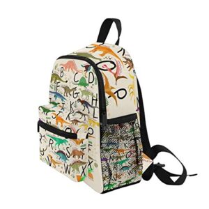 Cute Alphabet Dinosaur Toddler Backpack for Kids Boys Girls Childish Dino Kid's Backpack Preschool School Children Bag Bookbag Nursery Junior Primary Student Travel Bag Schoolbag for Junior Primary