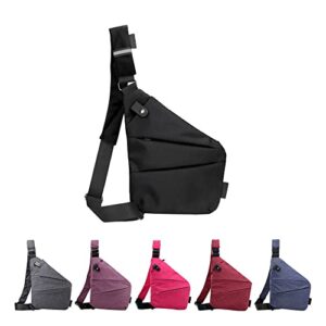 2023 new personal flex bag, crossbody sling bags chest shoulder bags anti-thief pocket bag side crossbody backpack (black_left shoulder)