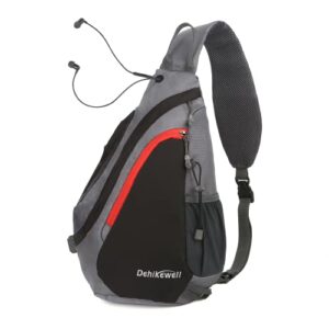 dehikewell sling bag crossbody sling backpack earphone hole shoulder chest bag daypack men women hiking camping outdoor