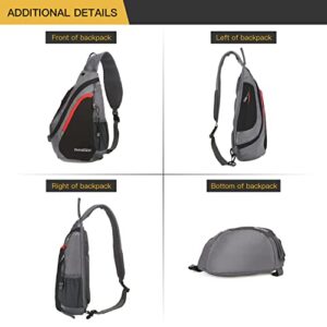 Dehikewell Sling Bag Crossbody Sling Backpack Earphone Hole Shoulder Chest Bag Daypack Men Women Hiking Camping Outdoor