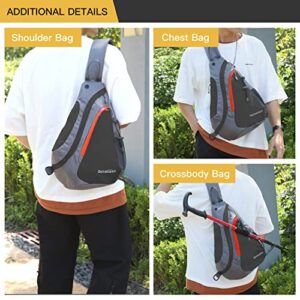 Dehikewell Sling Bag Crossbody Sling Backpack Earphone Hole Shoulder Chest Bag Daypack Men Women Hiking Camping Outdoor