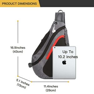 Dehikewell Sling Bag Crossbody Sling Backpack Earphone Hole Shoulder Chest Bag Daypack Men Women Hiking Camping Outdoor