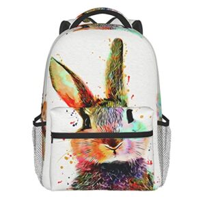 facite laptop tote backpack, colorful bunny rabbit travel backpack multipurpose casual daypack for women men work,travel,business,college school