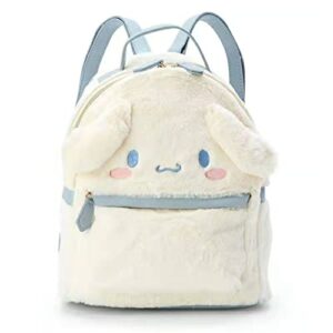 cute girl plush bookbags backpacks for school, 3d kawaii animal coon shoulder bags handbag backpack white dog, one size