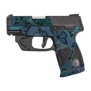 mightyskins skin compatible with taurus pt111 millennium g2/g2c/g2s – dark butterfly | protective, durable, and unique vinyl decal wrap cover | easy to apply and change styles | made in the usa