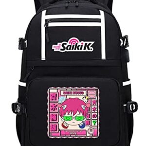 Gnoved Anime The Disastrous Life Of Saiki K Backpack with Charging Port, Unisex Laptop Backpack School Bag Bookbags.(Style2)