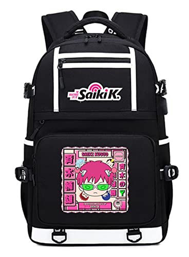 Gnoved Anime The Disastrous Life Of Saiki K Backpack with Charging Port, Unisex Laptop Backpack School Bag Bookbags.(Style2)