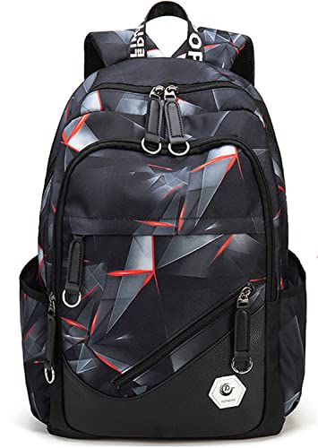 Sqodok Boys Backpack for Middle School, Waterproof School Bookbag 15.4in Laptop Backpack for High School, Durable Casual Daypack for Primary, Travel Backpack for Teen Girls, Red