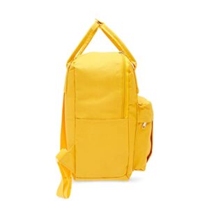 Zodaca Mini Square Backpack for Women, Small Mango Yellow Bag (9 x 12 Inches)