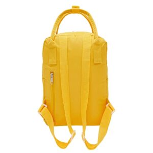 Zodaca Mini Square Backpack for Women, Small Mango Yellow Bag (9 x 12 Inches)