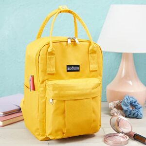 Zodaca Mini Square Backpack for Women, Small Mango Yellow Bag (9 x 12 Inches)