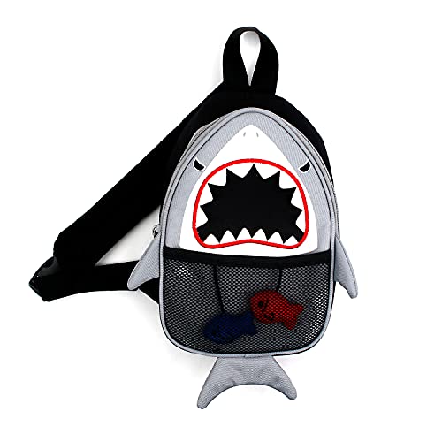 Strong Cute Shark Character Small Sling Shell Lightweight Bag Crossbody Backpack Chest Shoulder Mini Travel Tour Pouch One Strap Hiking Purse for kids