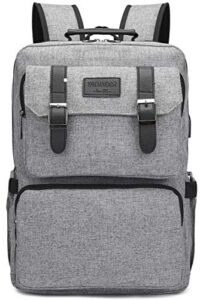 laptop backpack for women men vintage backpack bookbags anti theft bookbag 16 inch grey
